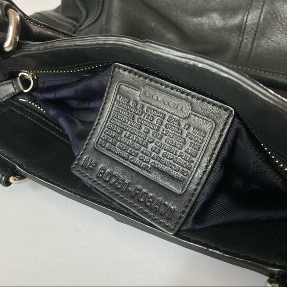 COACH Hamptons Satchel F08A71 Black Leather Bag - Picture 14 of 16